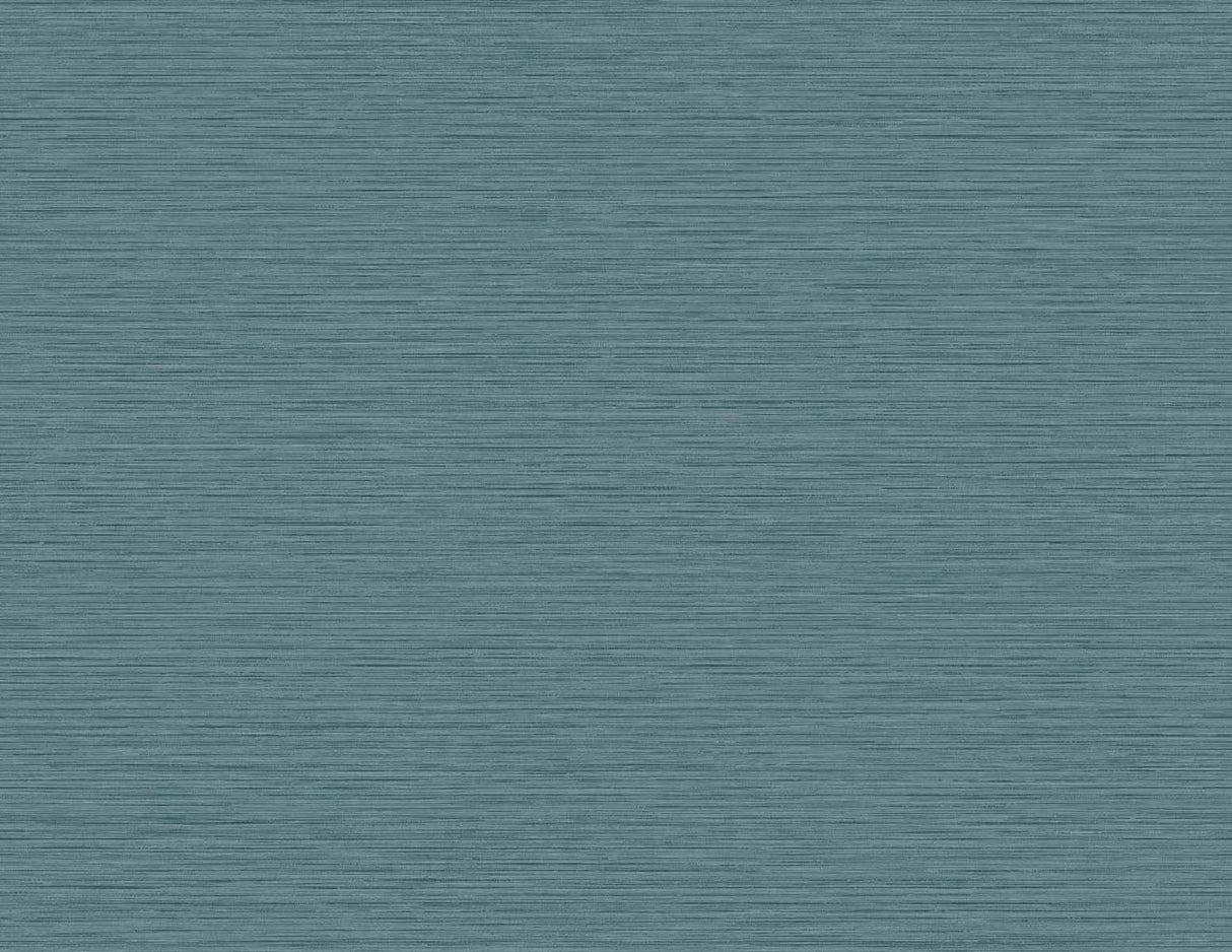 Seabrook Designs Silk in Mineral teal textured vinyl wallpaper with subtle horizontal striations