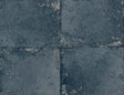 Nocturne blue metallic faux tile texture wallpaper pattern