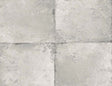Metallic grey faux tile wallpaper with a subtle mottled texture.