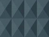 Blue geometric matte vinyl wallpaper pattern