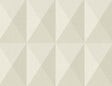 Pinnacle geometric matte beige vinyl wallpaper with faceted triangle pattern