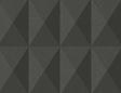 Pinnacle geometric wallpaper in ash grey with a matte finish and faceted triangle pattern.