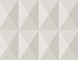 Mink grey geometric matte vinyl wallpaper with faceted diamond pattern