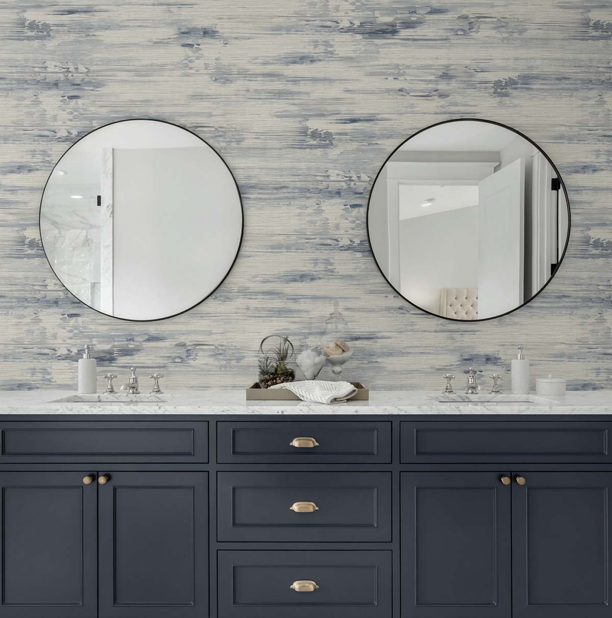 Silk Mistral Bluff by Even More Textures Abstract Textured Vinyl Wallpaper – Seabrook Designs TS81712