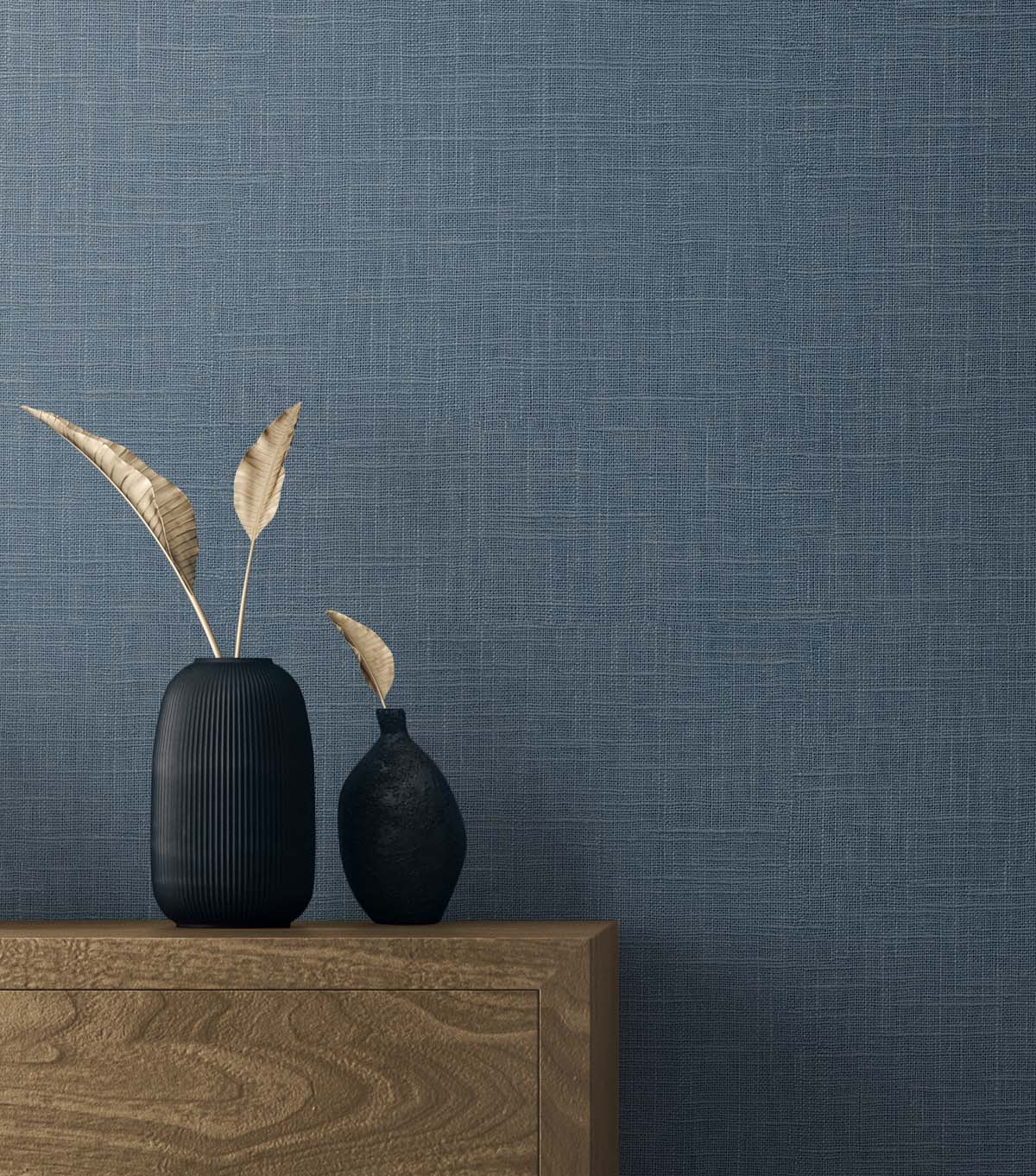 Myrna Linen Marine Blue by Seabrook Designs Textured Linen Look Vinyl Wallpaper – Seabrook Designs TS81902