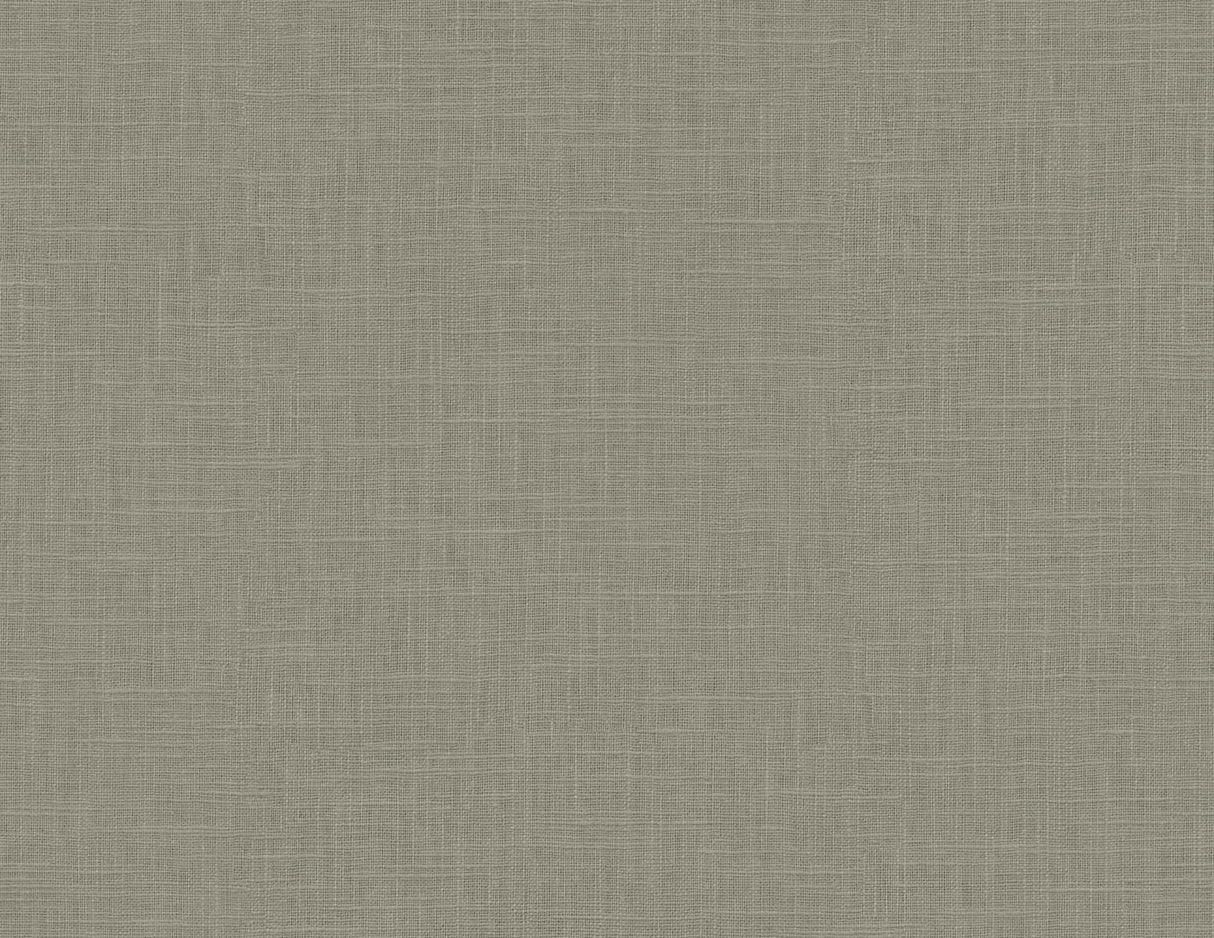 Myrna Linen Pavestone wallpaper featuring a matte grey linen-look texture