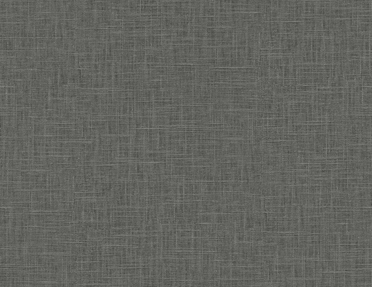 Myrna Linen charcoal matte textured wallpaper with woven linen look