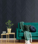 Chevron Wood Baikal by Even More Textures Matte Chevron Vinyl Wallpaper – Seabrook Designs TS82102