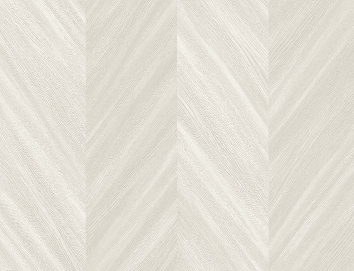 Beige chevron wood-look textured vinyl wallpaper (matte finish)