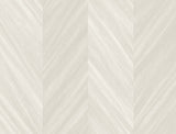 Beige chevron wood-look textured vinyl wallpaper (matte finish)