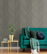 Chevron Wood Veneer by Even More Textures Matte Chevron Woodgrain Vinyl Wallpaper – Seabrook Designs TS82107