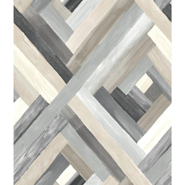 Wynwood Geometric Grey Wallpaper with Interwoven Diamond Pattern - York UC3834
