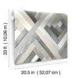Wynwood Geometric Grey Wallpaper with Interwoven Diamond Pattern - York UC3834