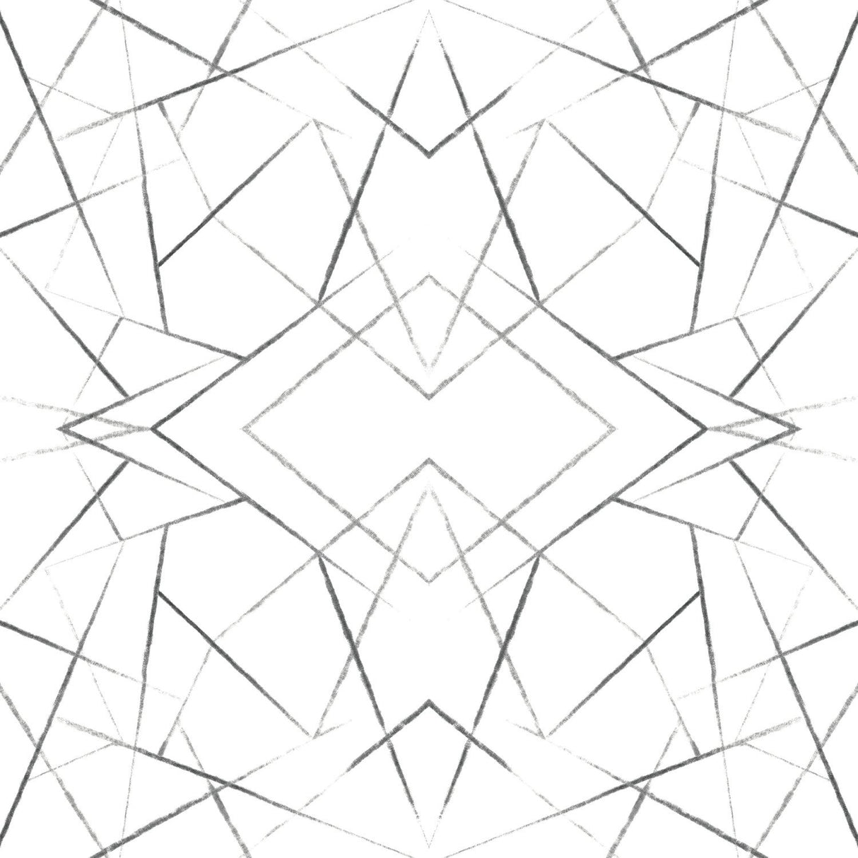 Geo Diamond Black Wallpaper with Modern Geometric Starburst Pattern - York UC3847