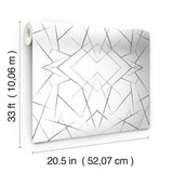 Geo Diamond Black Wallpaper with Modern Geometric Starburst Pattern - York UC3847