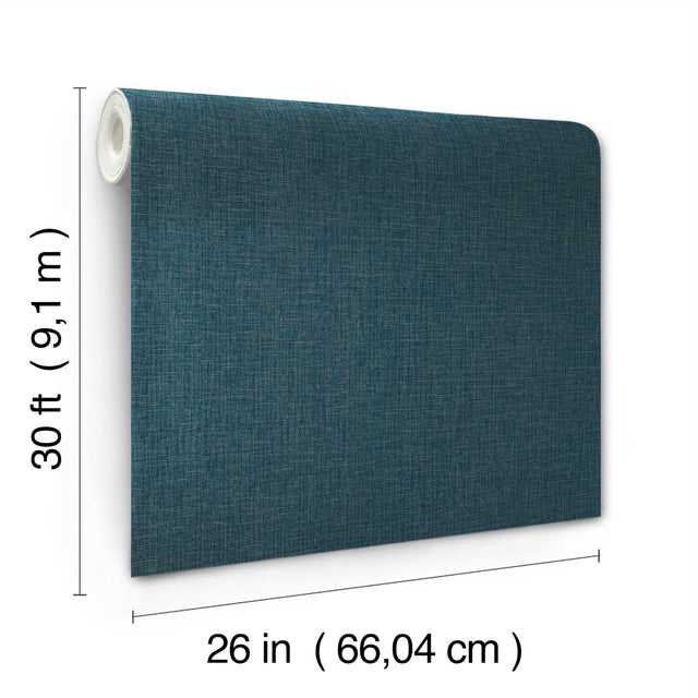 Berwick Indigo Weave Metallic Traditional Wallpaper - York UD2500N