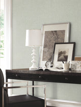Berwick Celadon Fabric Backed Vinyl Wallpaper with Weaves Texture - York UD2503N