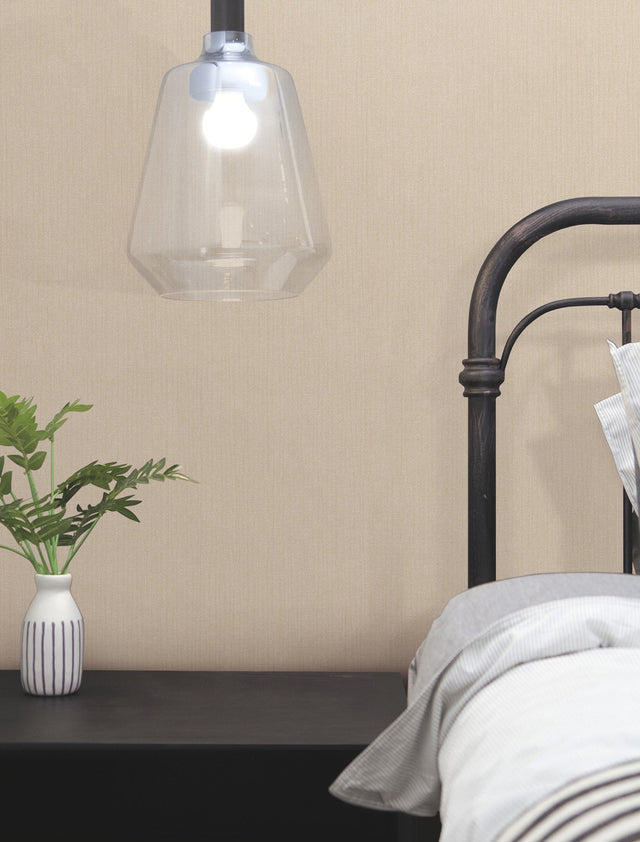 Purl One Sand Wallpaper with Pearlescent Modern Striped Texture - York UD2506N