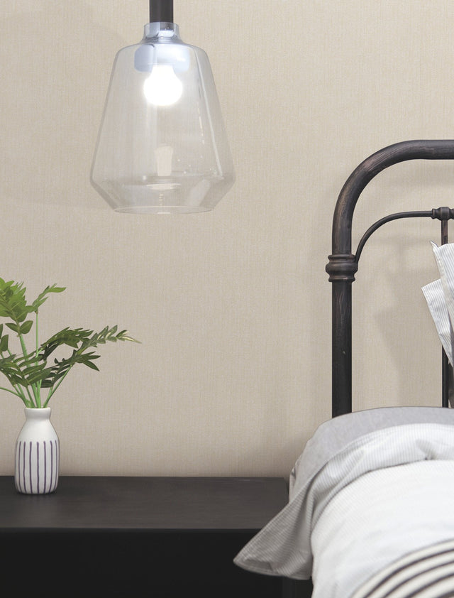 Purl One Cream Wallpaper with Modern Striped Texture, Pearl Effect - York UD2507N