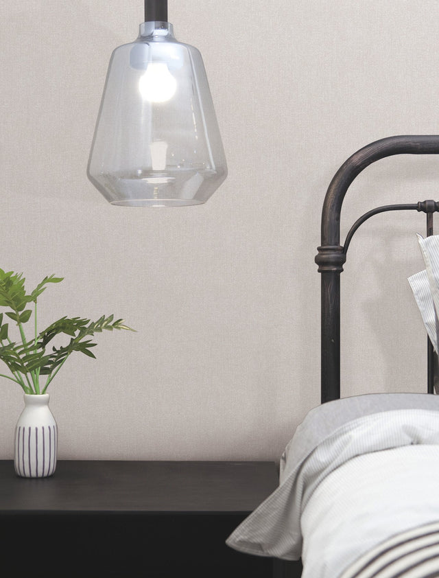 Purl One Froth Pearl Modern Stripes Fabric Backed Vinyl Wallpaper - York UD2508N