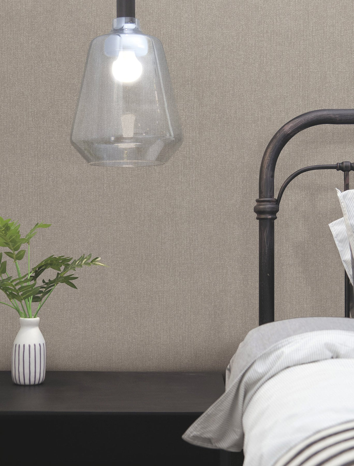 Purl One Graphite Wallpaper with Pearlescent Knit Texture - York UD2510N