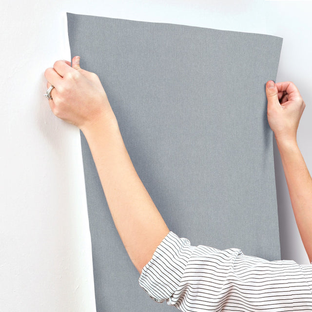 Purl One Denim Wallpaper with Pearlescent Knit Texture - York UD2511N