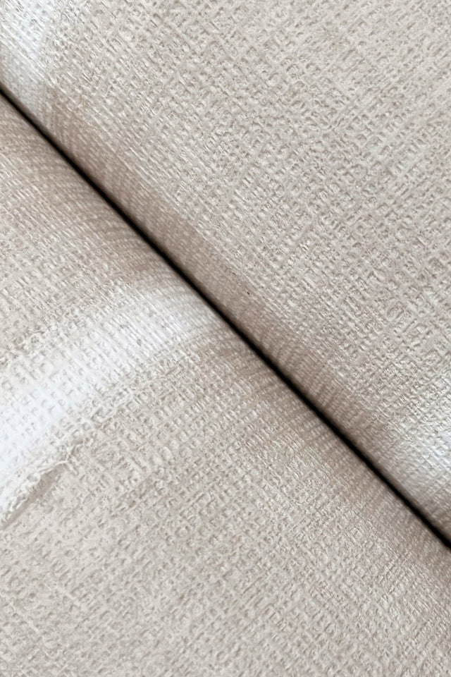 Resound Haze Beige Striped Vinyl on Non Woven Wallpaper - York UD2516N