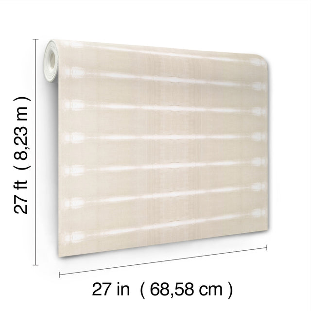 Resound Haze Beige Striped Vinyl on Non Woven Wallpaper - York UD2516N