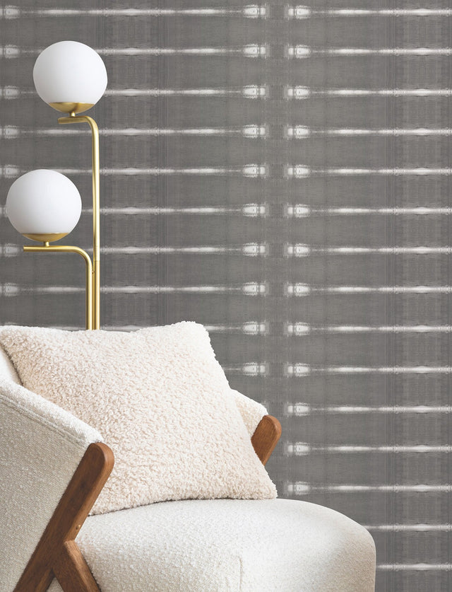 Resound Graphite Wallpaper with Stripes Modern Pattern - York UD2519N