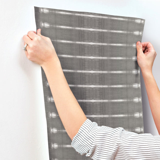 Resound Graphite Wallpaper with Stripes Modern Pattern - York UD2519N