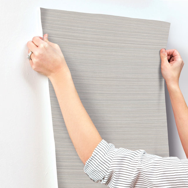 Allineate Driftwood Blue Wallpaper with Horizontal Variegated Stripe  York UD2525N