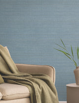 Allineate Ink Blue Wallpaper with Horizontal Variegated Stripe Texture - York UD2527N