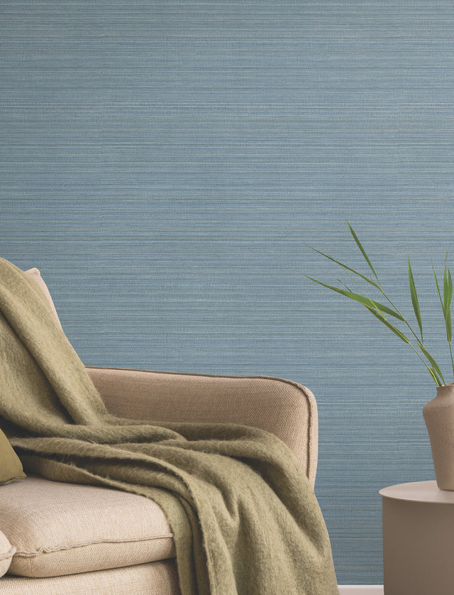 Allineate Ink Blue Wallpaper with Horizontal Variegated Stripe Texture - York UD2527N