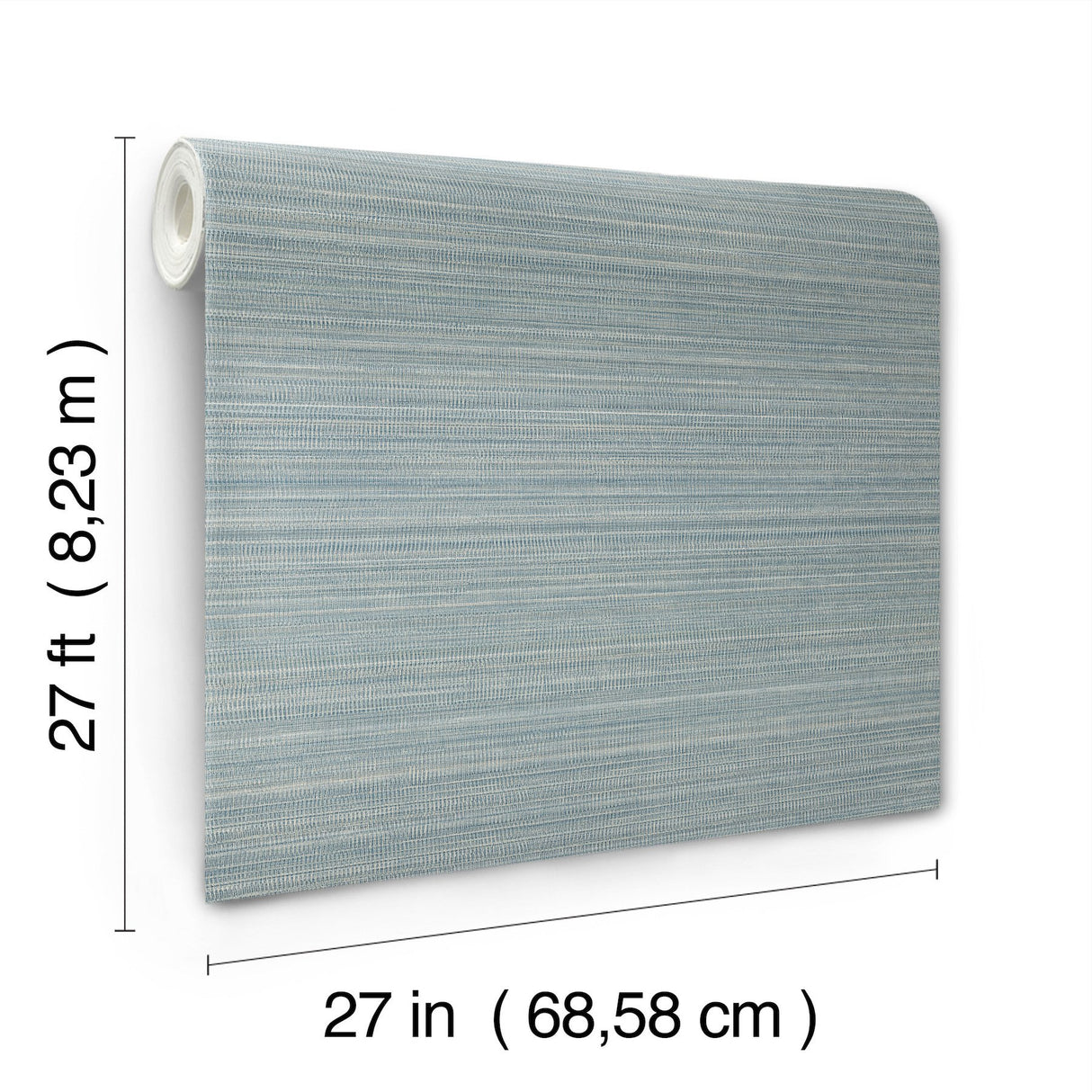 Allineate Saltwater Blue Wallpaper with Horizontal Variegated Stripe Texture - York UD2531N