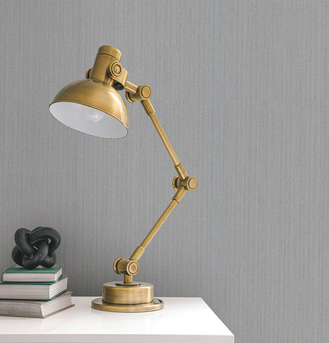 Camden Greige Striped Vinyl Non Woven Wallpaper - York UD2535N