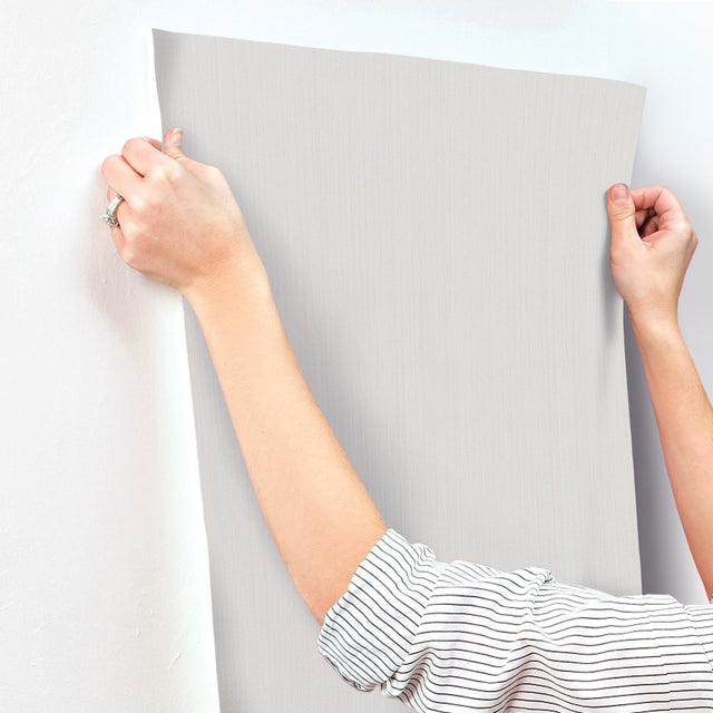 Camden Platinum Wallpaper with Subtle Vertical Stripe Texture - York UD2537N
