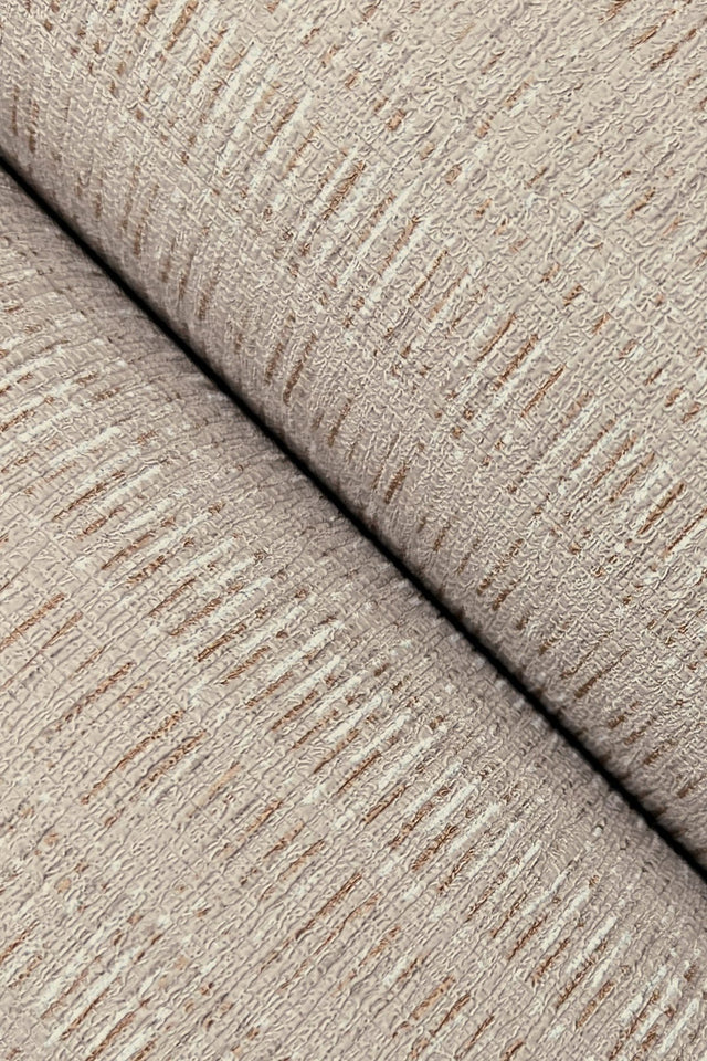 Stratford Linen Brown Wallpaper with Metallic Striped Dot-Dash Texture - York UD2541N
