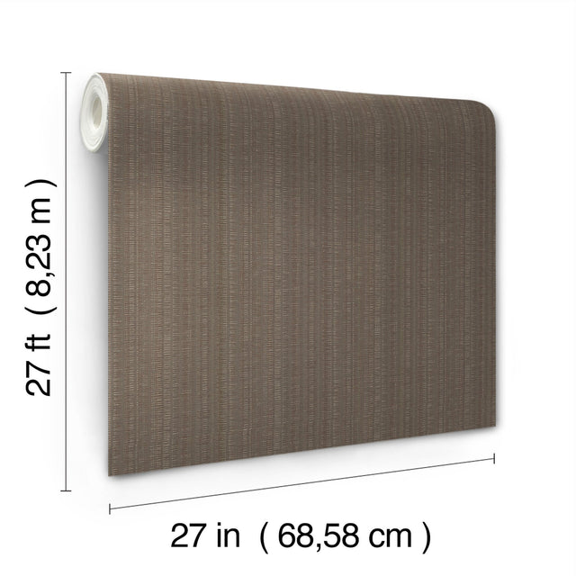 Stratford Umber Wallpaper with Metallic Striped Motif - York UD2542N