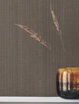 Stratford Umber Wallpaper with Metallic Striped Motif - York UD2542N