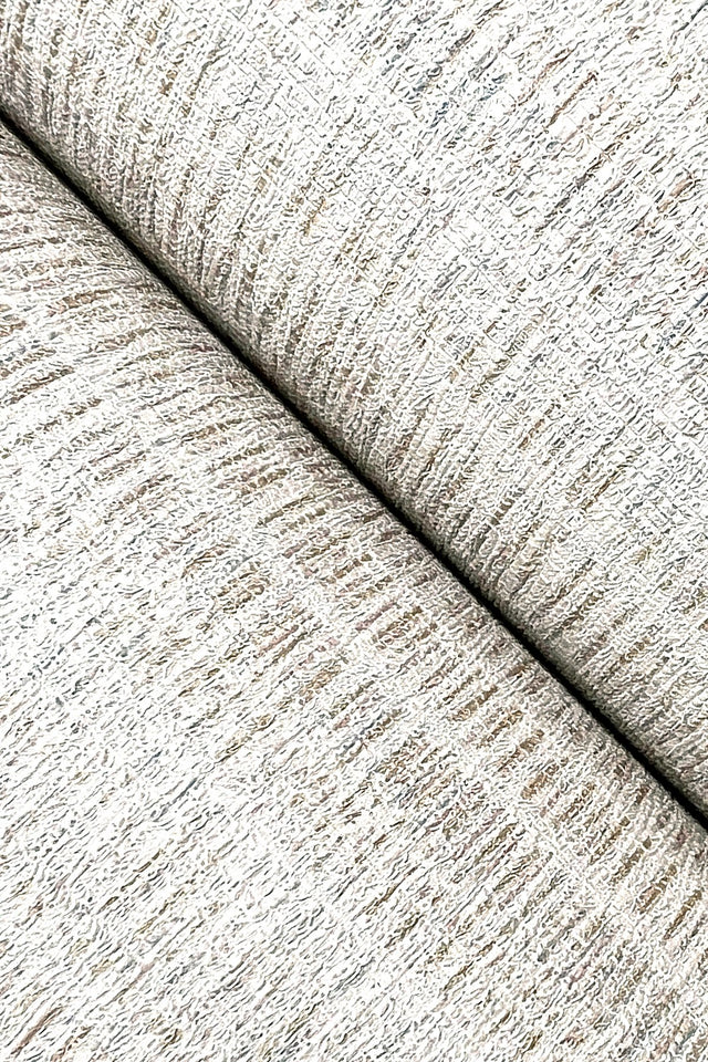 Stratford Beige Wallpaper with Metallic Dot-and-Dash Stripe Motif - York UD2543N