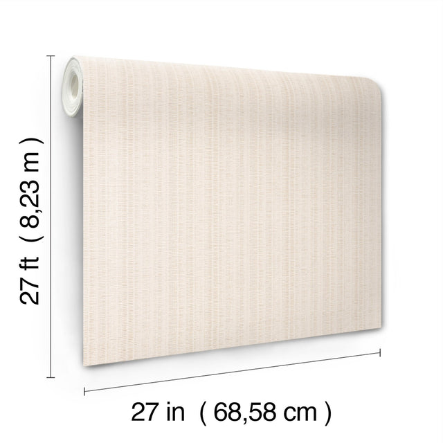 Stratford Beige Wallpaper with Metallic Dot-and-Dash Stripe Motif - York UD2543N