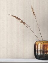 Stratford Beige Wallpaper with Metallic Dot-and-Dash Stripe Motif - York UD2543N