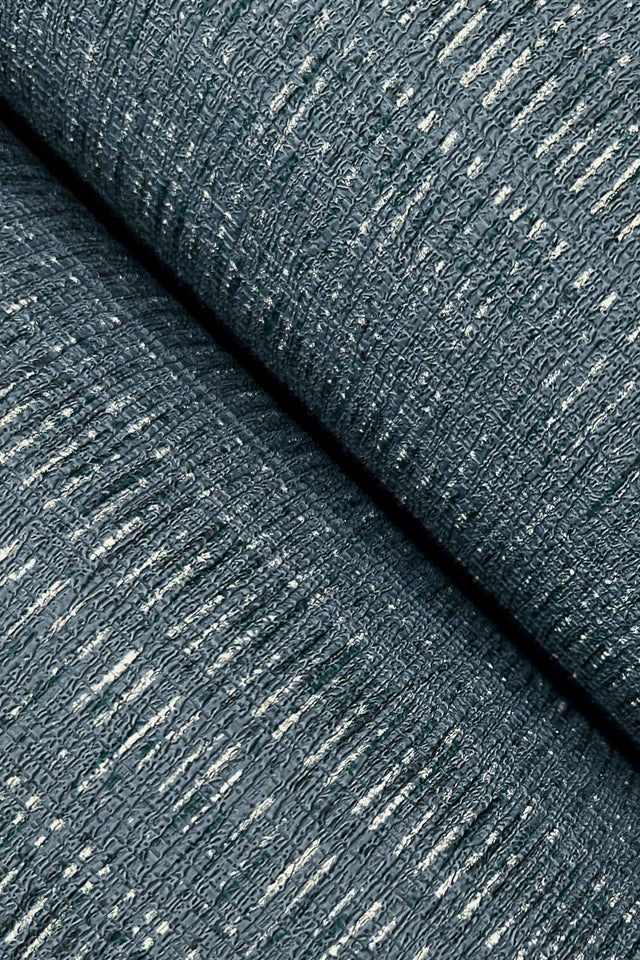 Stratford Denim Wallpaper with Metallic Striped Dot-Dash Motif - York UD2545N