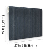 Stratford Midnight Wallpaper with Metallic Vertical Stripe Texture - York UD2546N