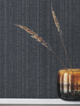 Stratford Midnight Wallpaper with Metallic Vertical Stripe Texture - York UD2546N