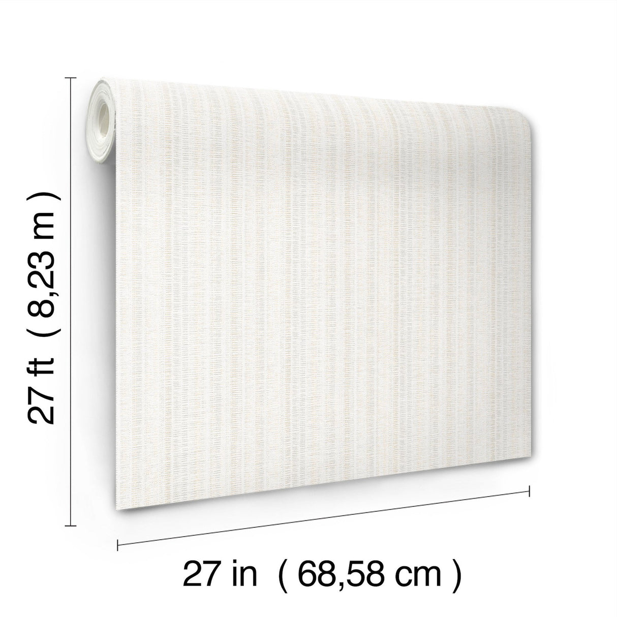 Stratford Snow Striped Metallic Wallpaper- York UD2547N