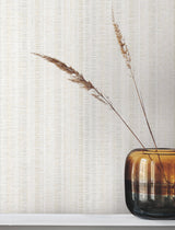 Stratford Snow Striped Metallic Wallpaper- York UD2547N