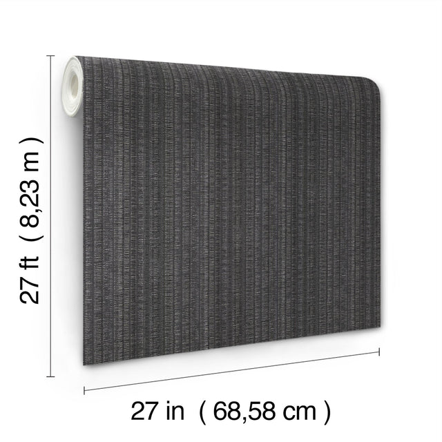 Stratford Carbon Striped Metallic Wallpaper - York UD2549N