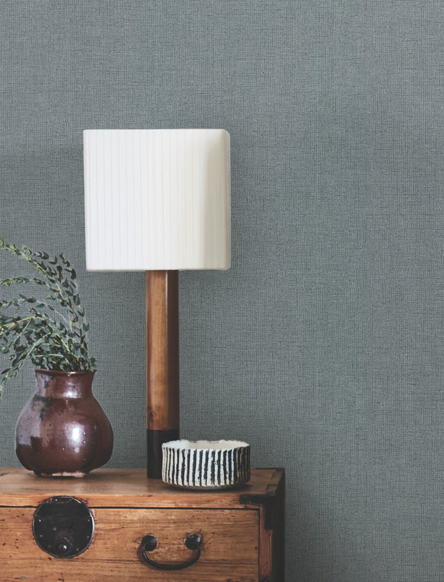 Hardy Linen Juniper Wallpaper with Woven Linen Texture - York UD2560N