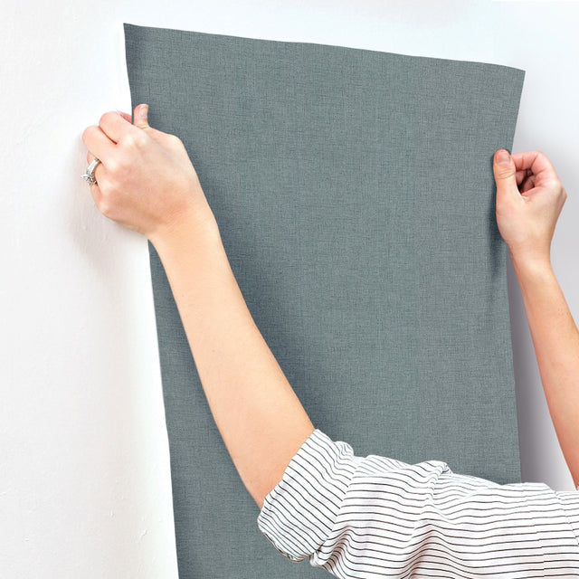 Hardy Linen Juniper Wallpaper with Woven Linen Texture - York UD2560N